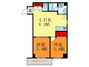 グランガ－デン足代新町の物件間取画像